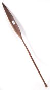 AFRICAN TRIBAL SHORT CARVED HARDWOOD SPEAR