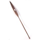 AFRICAN TRIBAL SHORT CARVED HARDWOOD SPEAR