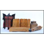 A mixed lot of Chinese items dating from the early 20th century to include wicker tea caddy,