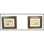 A pair of framed and glazed watercolour paintings of rowing boats on shore signed by artist Gamrit