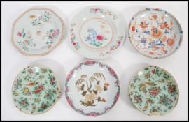 A collection of 18th & 19th century Chinese ceramics to include an Imari plate, famille rose plate