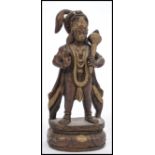 A 20th century bronze figurine of the Monkey God Hanuman raised on pedestal base. 23cm high 10cm