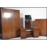 A vintage 20th Century 1930's matching three piece mahogany bedroom suite, consisting of a double