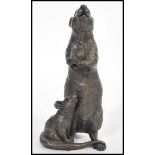 A Suzie Marsh Bronze effect bronze figurine of a pair of mice entitled Basil and Manuel. Label to