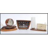 A group of three vintage retro 20th century mantle clocks to include a Metamec bedside clock and
