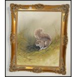 Mike Nance - An oil on canvas painting depicting a squirrel in typical setting be set in an ornate