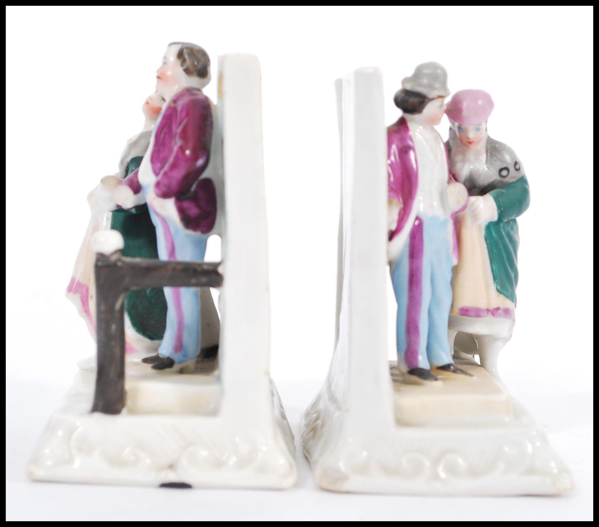A pair of 19th Century Staffordshire Victorian novelty ceramic fairings / figurines to include one - Image 4 of 6