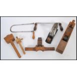 A fantastic collection of vintage 20th Century wood working tools to include a Greenslade 17"