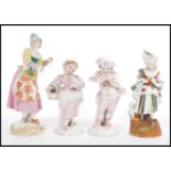 A collection of 19th century Meissen style figurines to include dandy gentleman and lady together