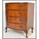 A 20th century Regency Revival mahogany bow fronted chest of drawer raised on cabriole legs.
