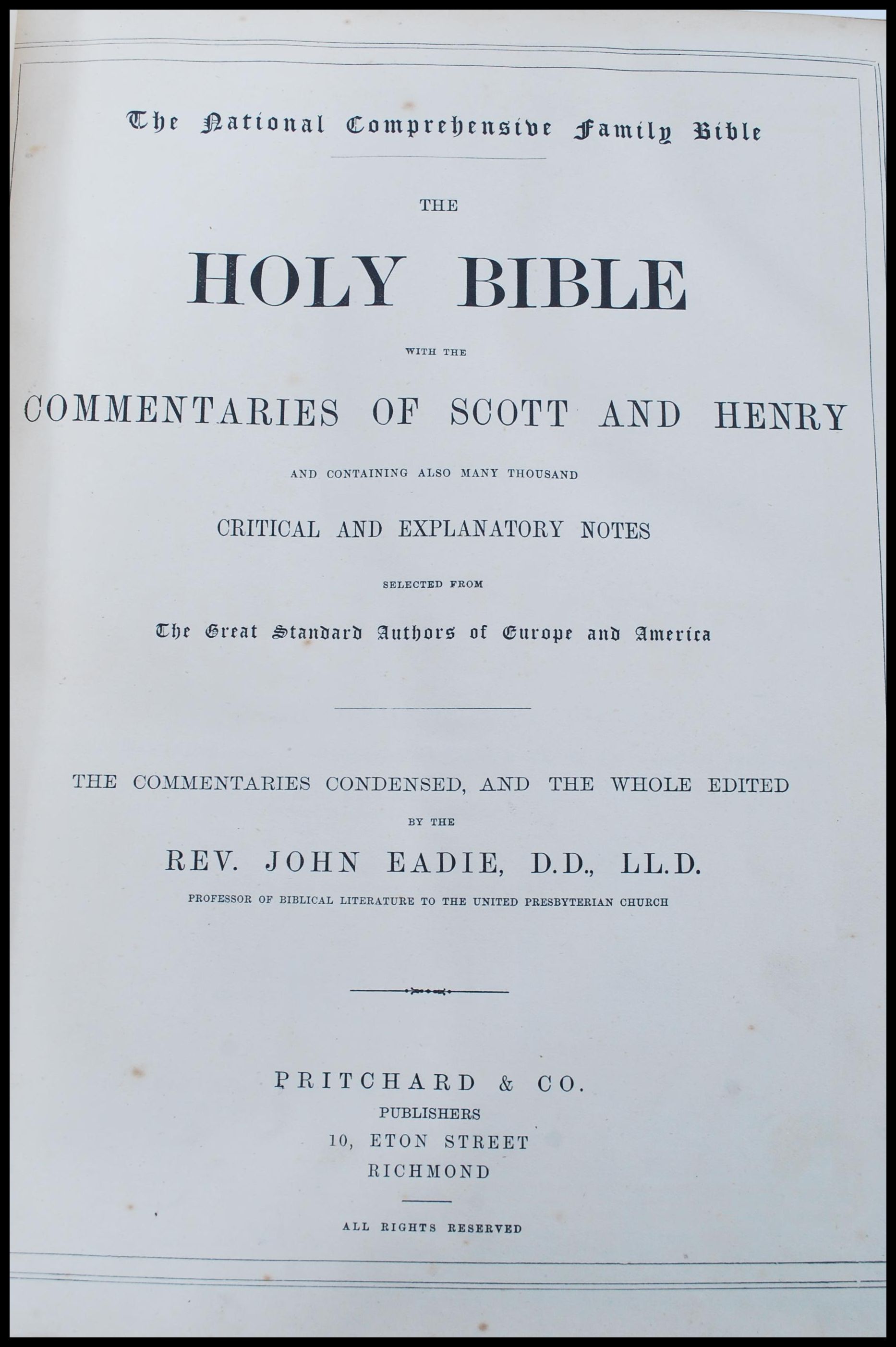 A large early 20th Century edition of 'The Illustrated National Family Bible with the Commentaries - Image 4 of 4