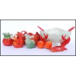 A group of vintage Lobster ware to include a Carlton Red Lobster pattern salad bowl and servers set,