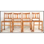 A set of 4 mid 20th century retro beech wood stacking chairs - dining chairs of Industrial / village