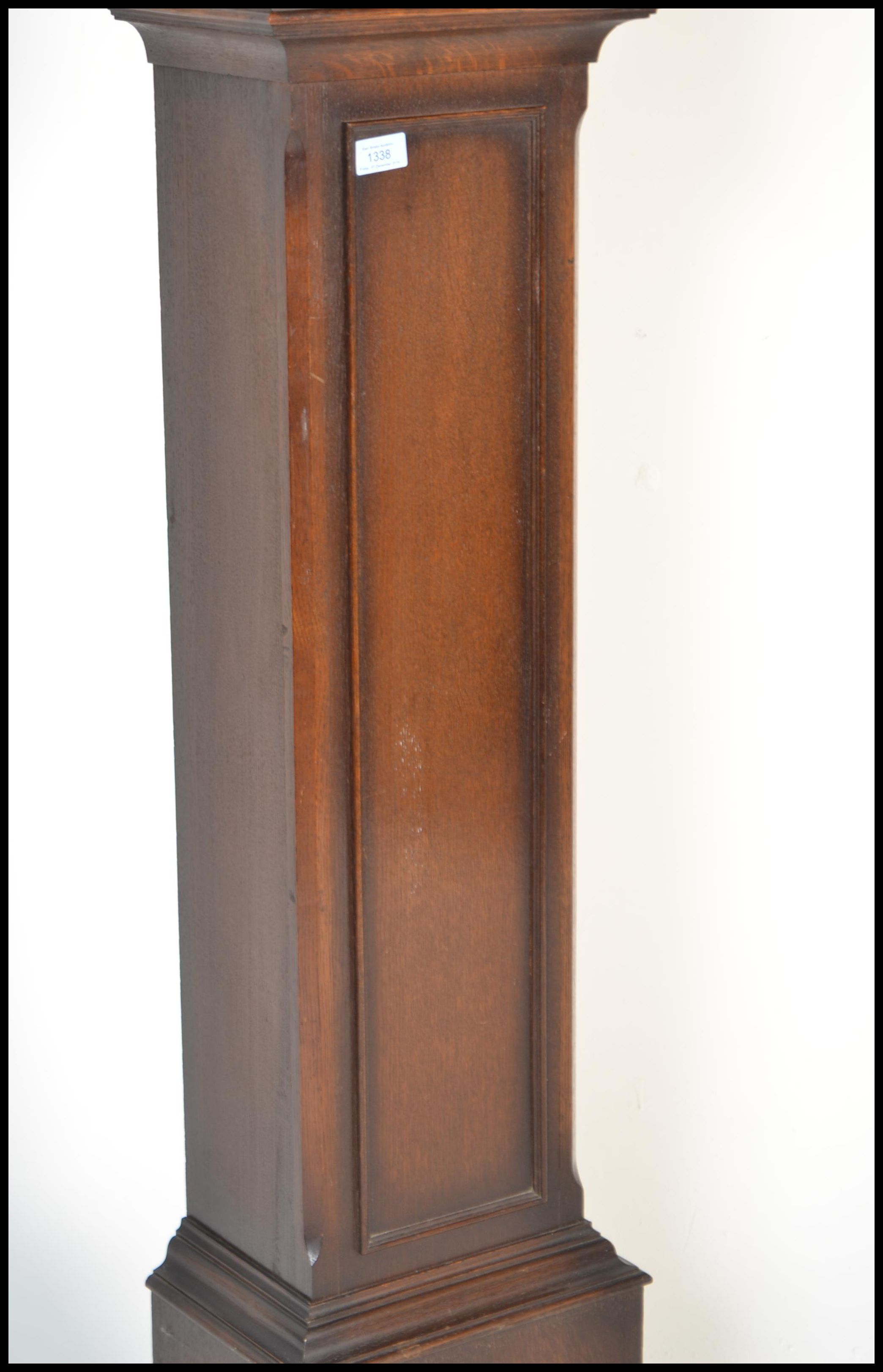 A good quality oak cased tempus fugit grandmother clock. The oak trunk and hood with inset gilt - Image 3 of 7