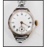 A hallmarked sterling silver 925 vintage watch set to an expanding acanthus leaf watch bracelet. The