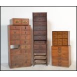 A collection of mid 20th century industrial runs / chests of drawers. To include office 6 drawer