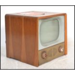 A 1950's walnut cased original television set ( tv ) by Sobell. Complete with glass intact, dials to