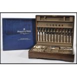 A wooden cased cutlery canteen by Mappin and Webb in original box, canteen having stamped mappin