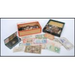 A collection of vintage and antique coins and notes dating from the 19th Century. Coins and notes