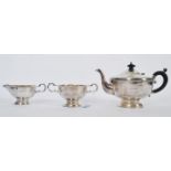 An early 20th century silver hallmarked three piece tea service by Marson & Jones Birmingham 1931.