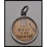 An Edwardian silver hallmarked suit marker fob for card / bridge games. Notation for What Are Trumps