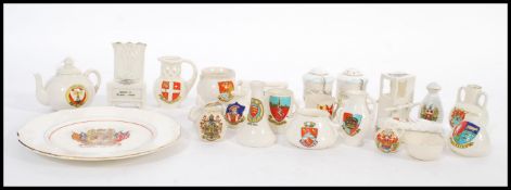 A collection of assorted miniature crested ware to include Carlton ware, Arcadian China, Florentine,