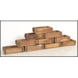 SET OF 10 MID CENTURY STACKING WOODEN INDUSTRIAL BRICK MOULDS