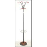 A 1970's retro atomic / sputnik coat hat stand having red ball finial hooks with chrome and ebonised