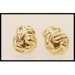 A pair of gentleman's gold plated knot cufflinks. Weight approx 9.9g.