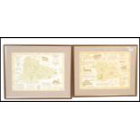 A pair of vintage 20th century local interest framed and glazed maps of The Plan of the Hamlet of