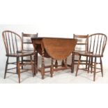 A collection of furniture dating from the 19th Century to include an oak drop leaf dining table