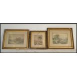 Ernest Young ( British 19th century ) A collection of 3 watercolour paintings by Ernest Young