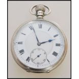 An early 20th century silver hallmarked full hunter pocket watch having a fusee movement. The