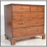 A George III 19th century mahogany 2 over 3 chest of drawers being raised on bracket feet with 2