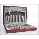 A vintage 20th Century cased silver plate / stainless steel canteen of cutlery by Viners, the six