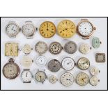 A large group of vintage early 20th century watch movements to include Ornema, Rotary, Medana,