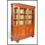 An 18th century Dutch walnut and floral marquetry vitrine - display cabinet. The vitrineÿ with