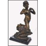 Vincenzo Cinque (Italian, believed 1885 - 1969) - A Gilt bronze statue of a cherub - putti boy