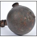 An early 20th century African Congalese Luba tribe - Tribal chiefs gourd pipe. Of bulbous form
