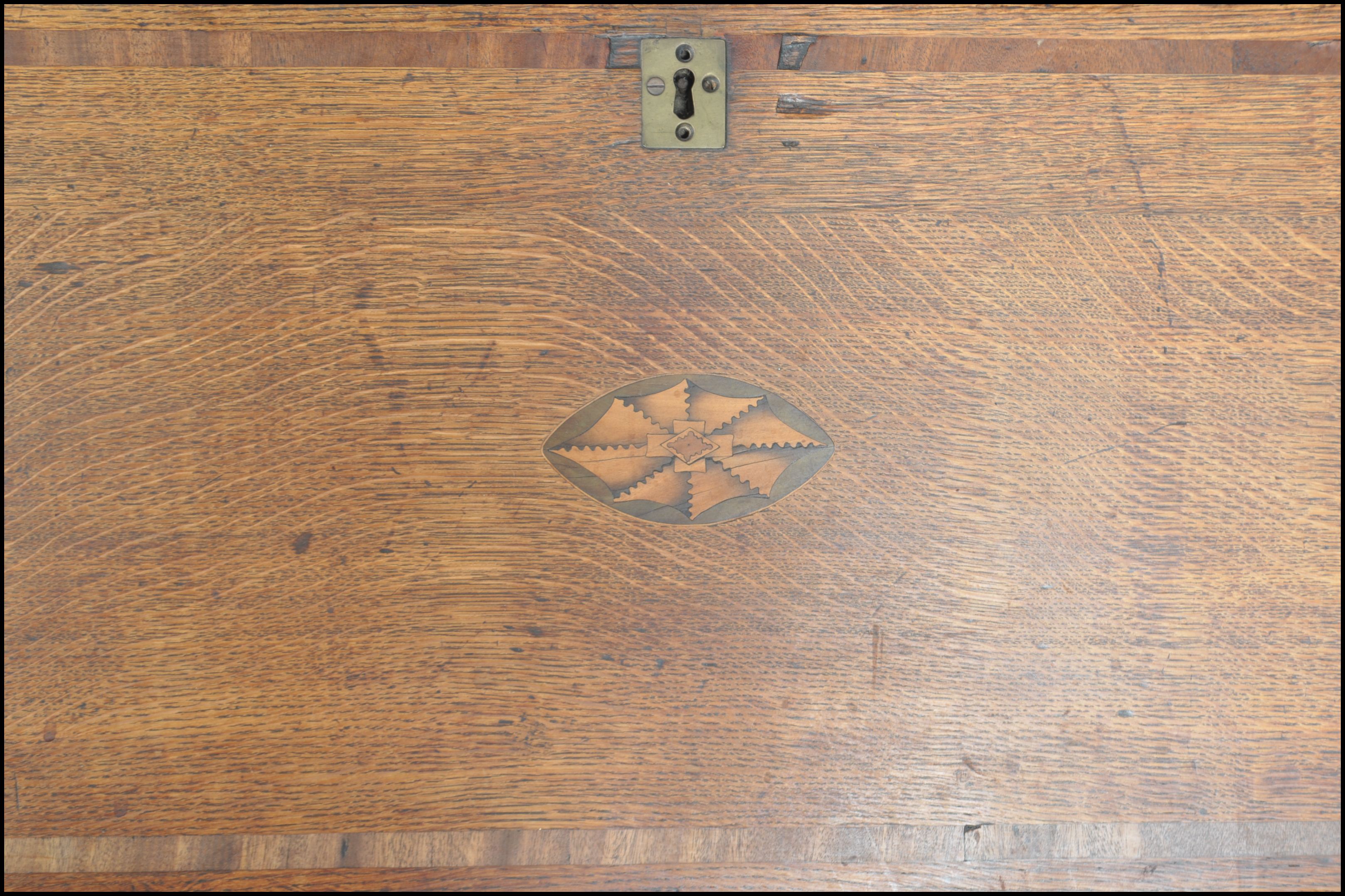 An 18th century North Country Lancashire bureau desk. Raised on bracket feet with a series of - Image 11 of 12