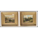 James Peel (1811-1906) RBA. A pair of oil on canvas paintings - landscape studies depicting