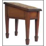 An Edwardian mahogany inlaid shoe shine box - stand. Raised on square tapering legs with spade feet.