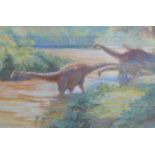 COOTE, Michael ( born 1931 ) The Lost World (Arthur Conan Doyle ) inspired pastel painting study