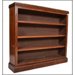 A good Victorian 19th century large mahogany open window library bookcase cabinet. Raised on a