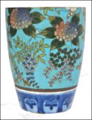 A 19th century Japanese cloisonn‚ enamel on porcelain beaker /ÿ vase. Circa mid century, likely