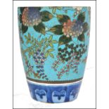 A 19th century Japanese cloisonn‚ enamel on porcelain beaker /ÿ vase. Circa mid century, likely