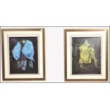 R Heidel ( Born 1938 - American ) A pair of rare limited edition largeÿ framed and glazed prints