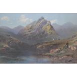 William Arnee Frank (1808-1897) A watercolour painting of a Welsh / Scottish landscape with