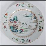 A 17th / 18th century period Chinese Famille Rose / Verte plate - Kangxi period (1662-1722)