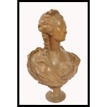 A believed early 19th century large terracotta bust study of a maiden in the manner of Augustin